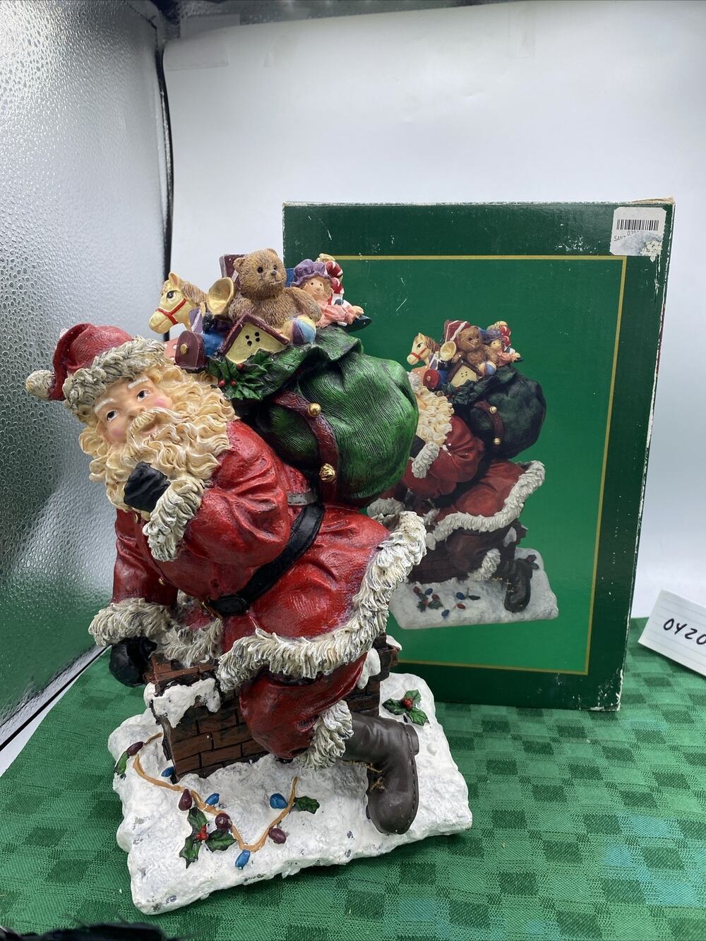 11”- Cedar Creek Collection - Santa In Chimney With Bag of Toys - W/Box